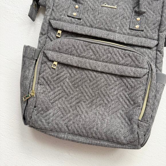 Lovevook Gray Quilted Laptop Backpack With USB Port - Picture 3 of 9